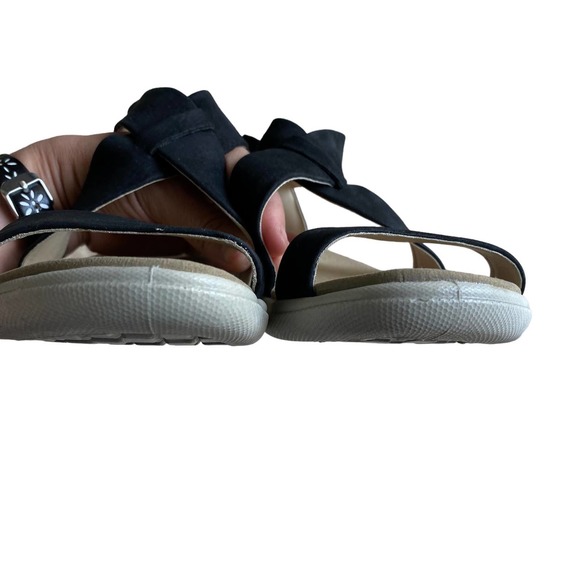 ECCO Black Velvet Suede Comfy Sandals Womens Size 8/8.5 (39) - Picture 10 of 14